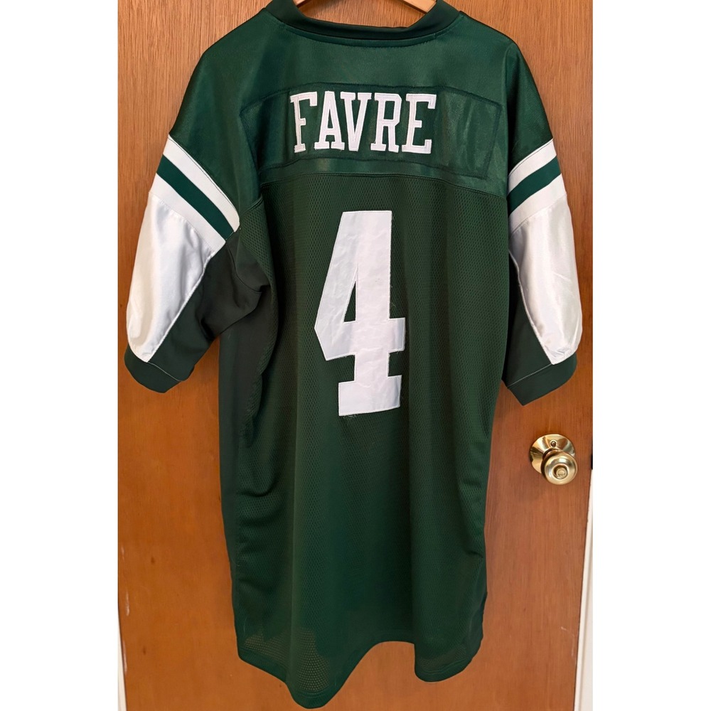 Vintage Reebok NFL New York Jets Brett Favre 4 Authentic Jersey Green Size 56 - Picture 2 of 5